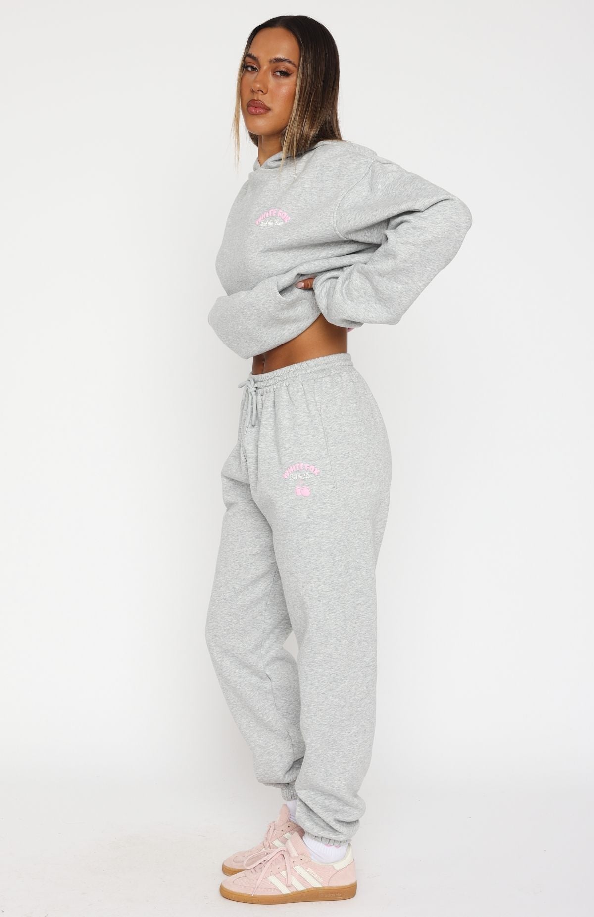 White Fox Love Me Tender Sweatpants Dark Grey Marle