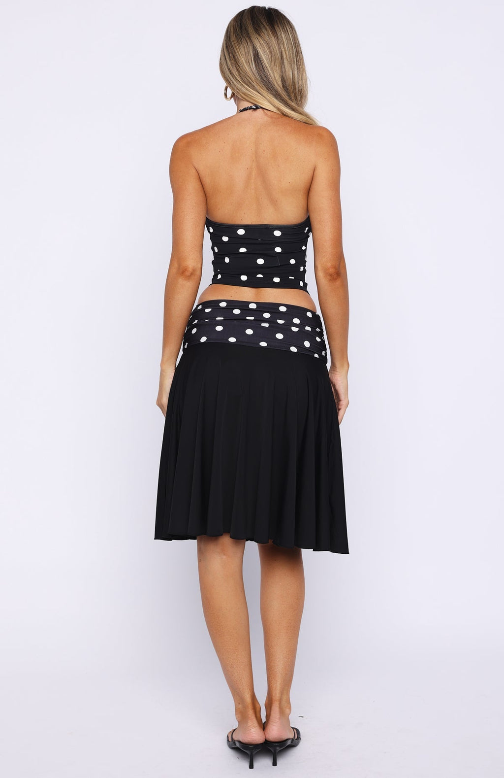 White Fox We've Got That Spark Midi Skirt Black