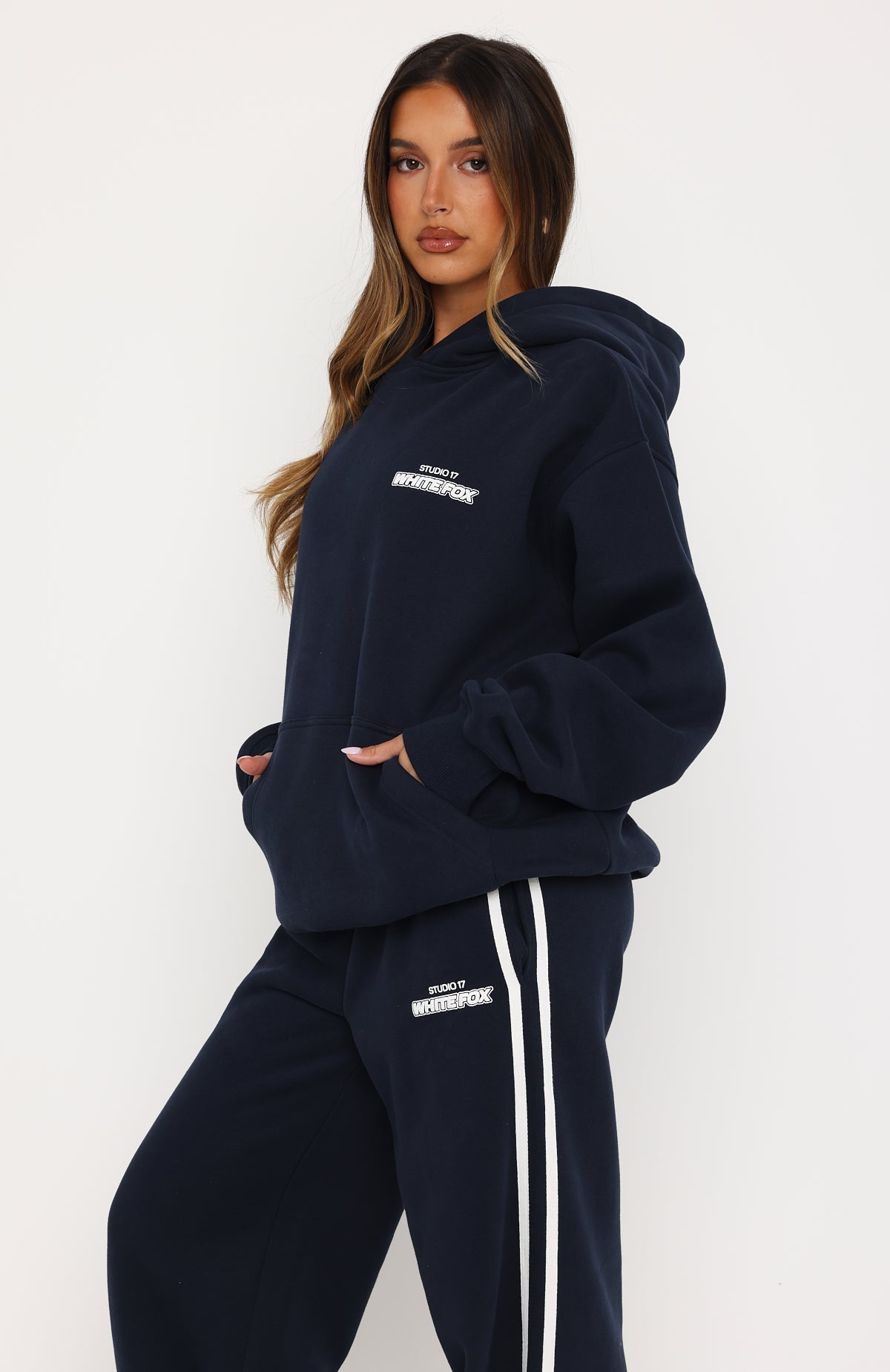 White Fox Studio 17 Spencer Oversized Hoodie Navy