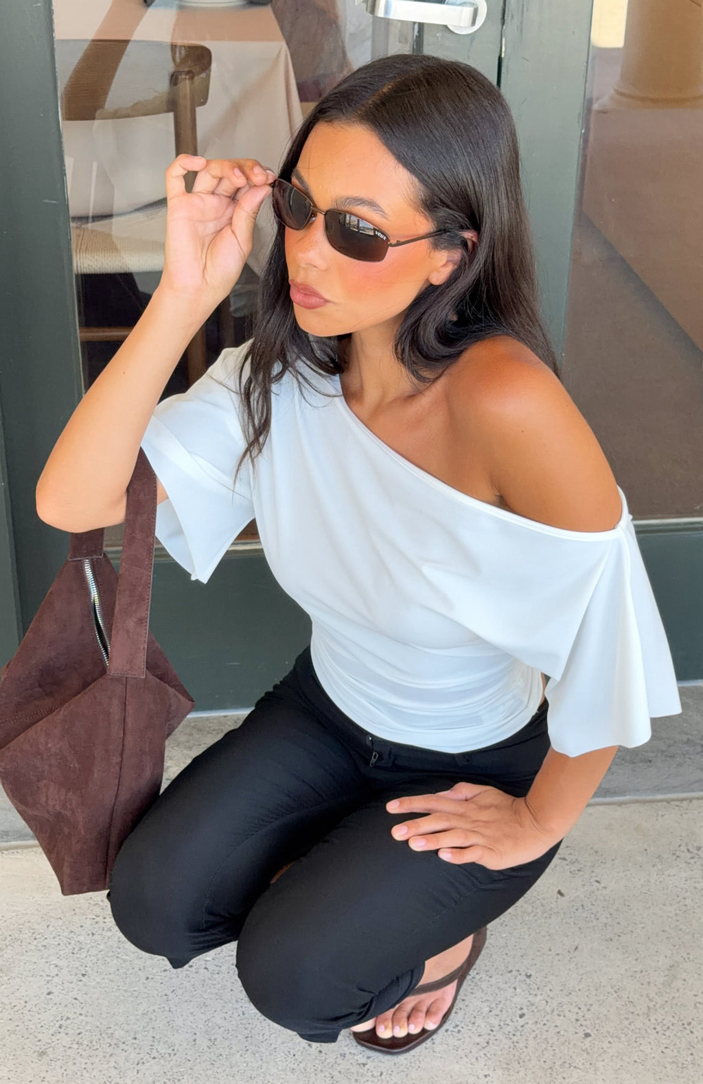 White Fox Marrakech Moments Cinched Waist Top White