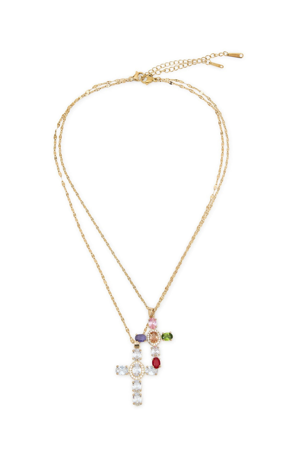 White Fox Gable Necklace Set Gold