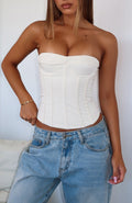 White Fox Little Lies Bustier Off White