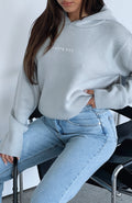 White Fox It's Cool Knit Hoodie Light Grey