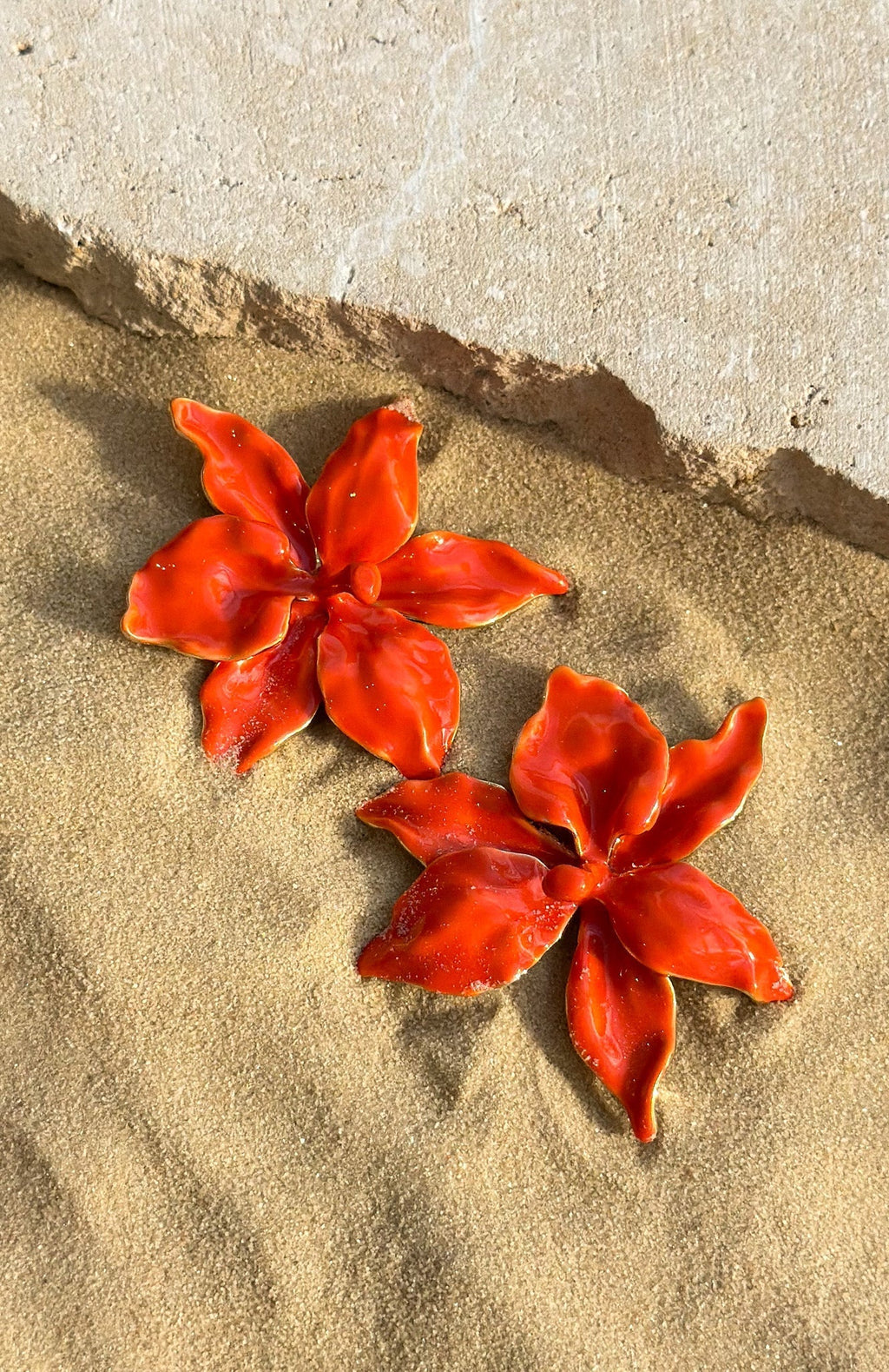White Fox Lucas Earrings Orange/Gold