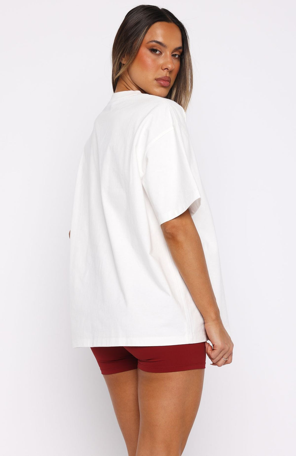 White Fox Club 14 Peyton Oversized Tee White