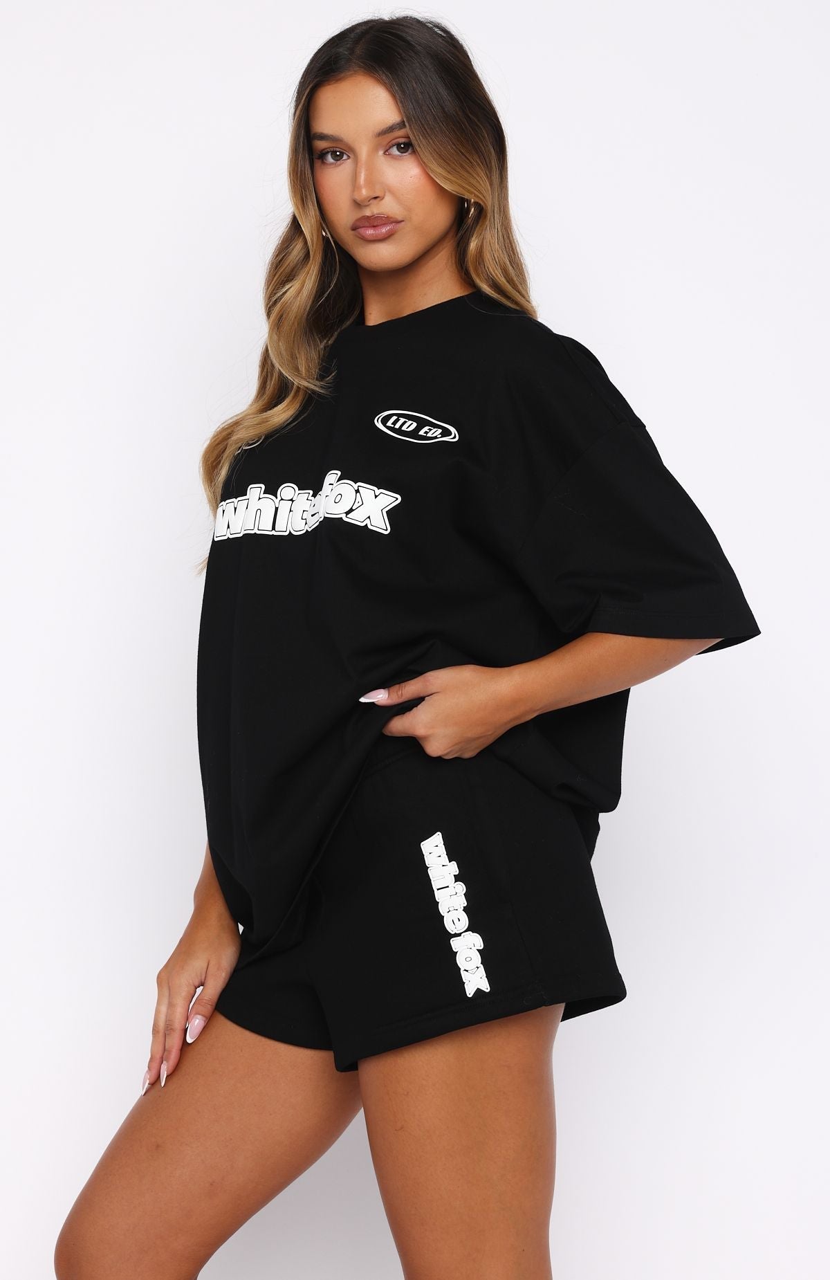 White Fox Ready To Go Lounge Shorts Black