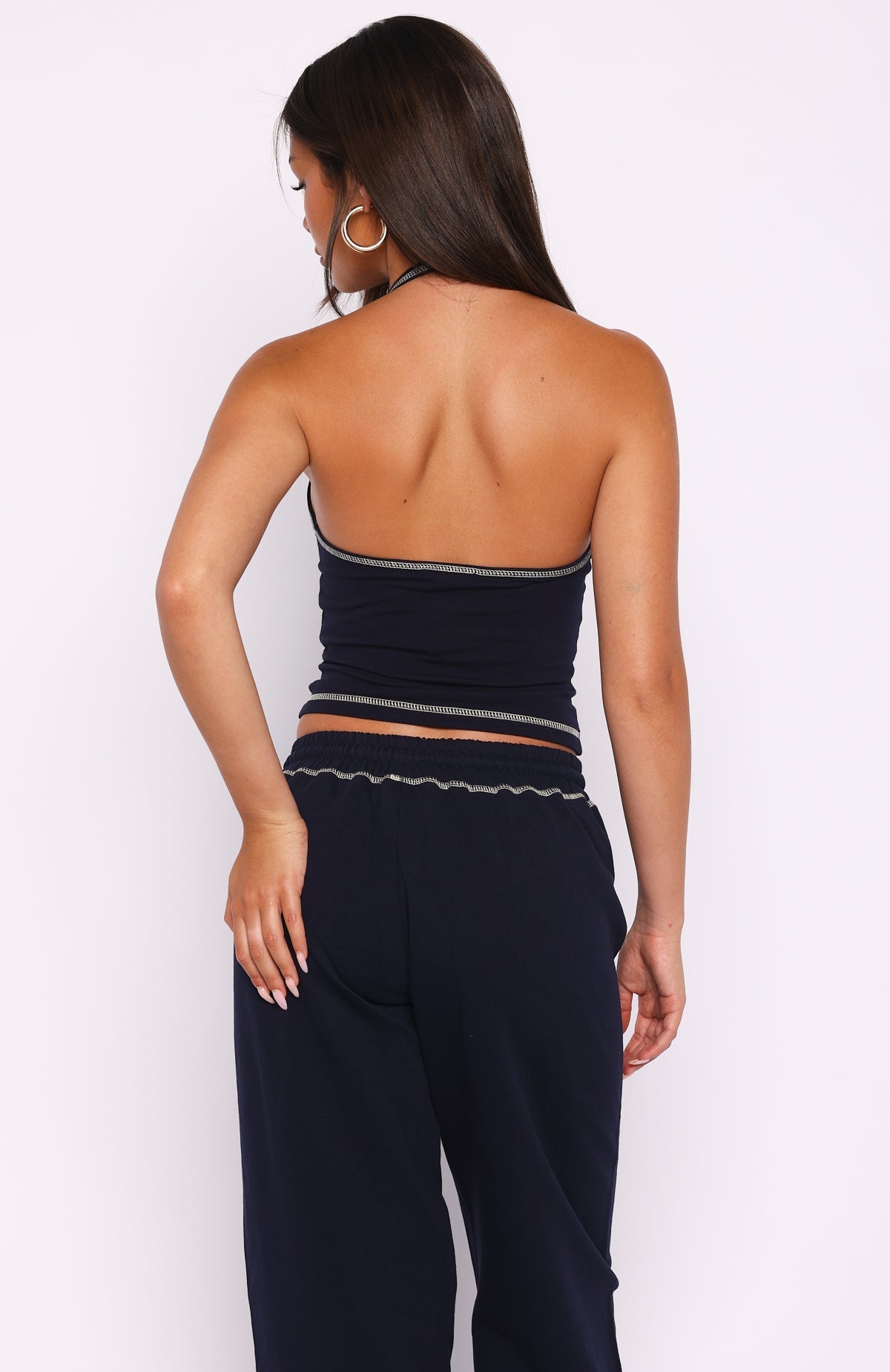 White Fox Chill In Style Halter Top Navy