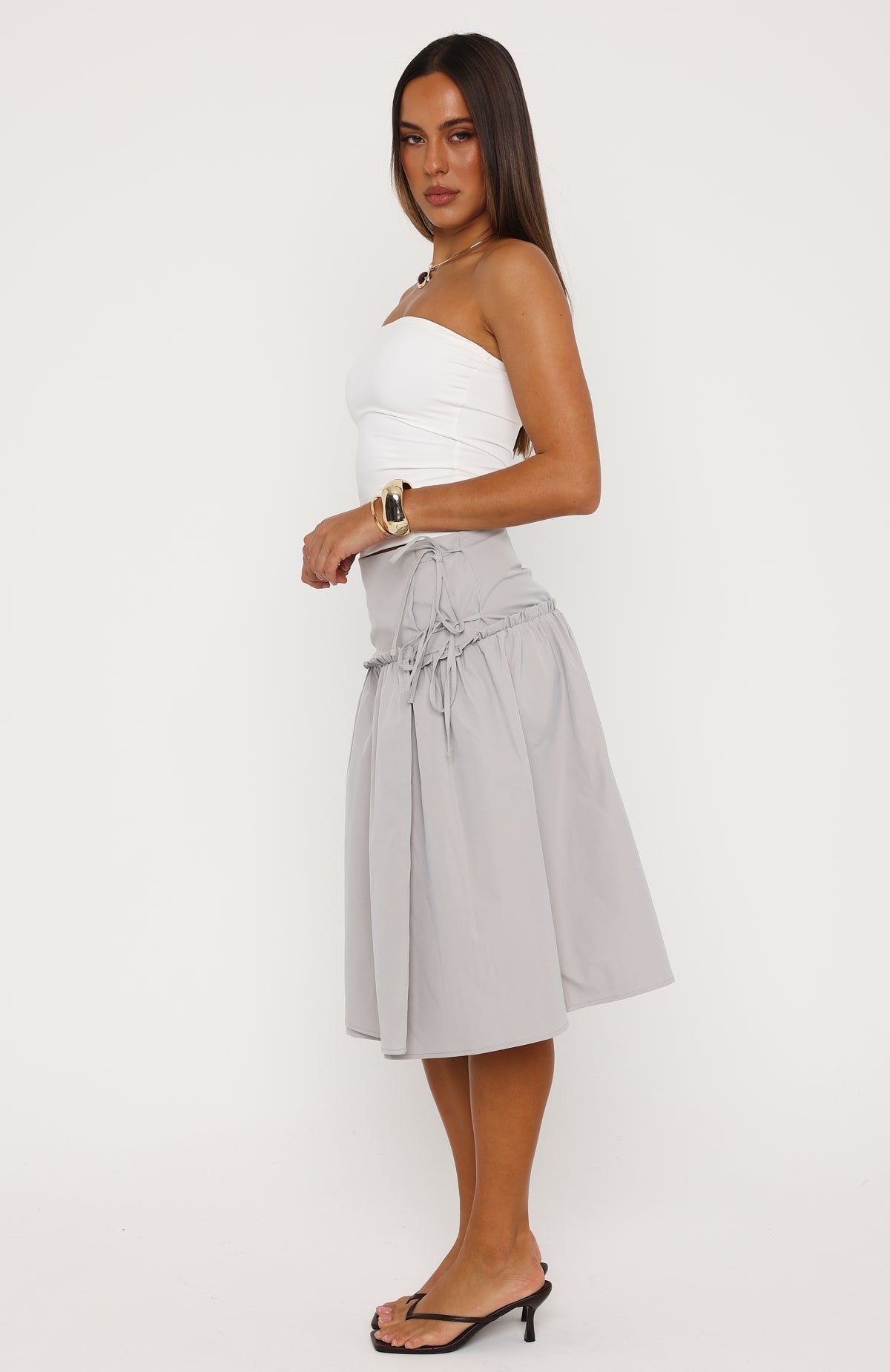 White Fox Sweet Chaos Midi Skirt Dove