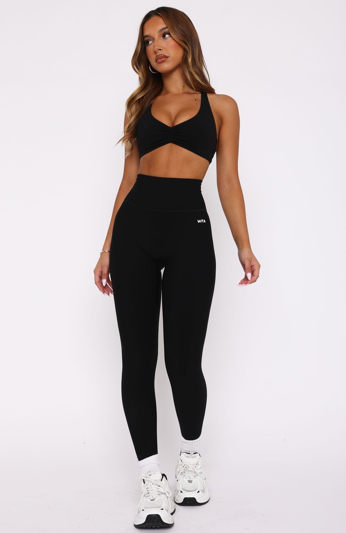 White Fox Sprinting Zip Pocket Leggings Black