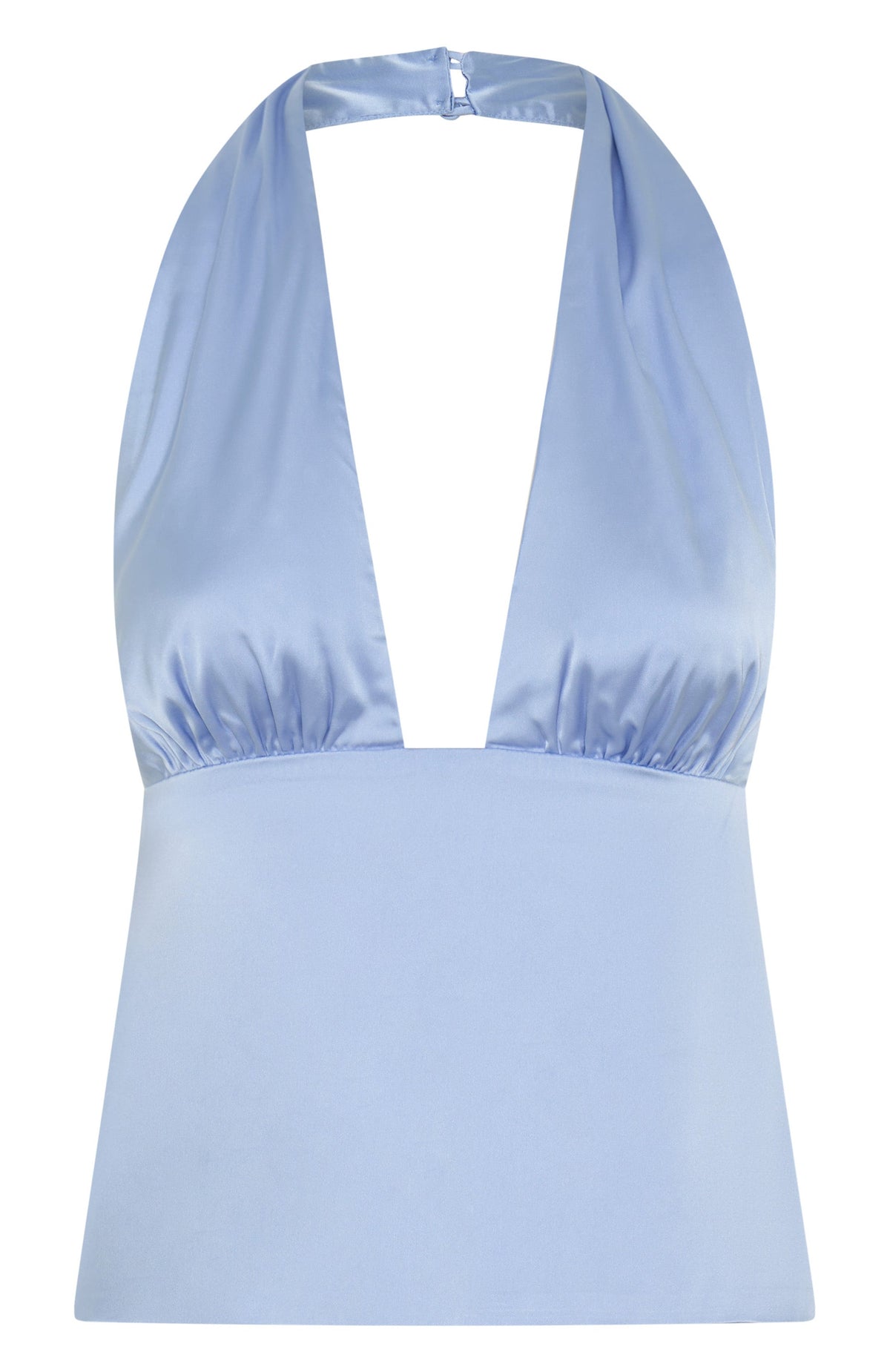 White Fox Here For Me Halter Top Blue