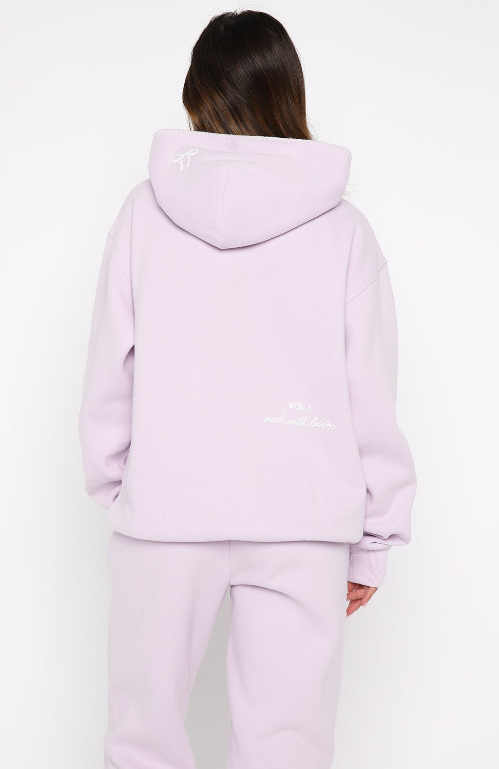 White Fox Vol. 1 Front Graphic Oversized Hoodie Lilac