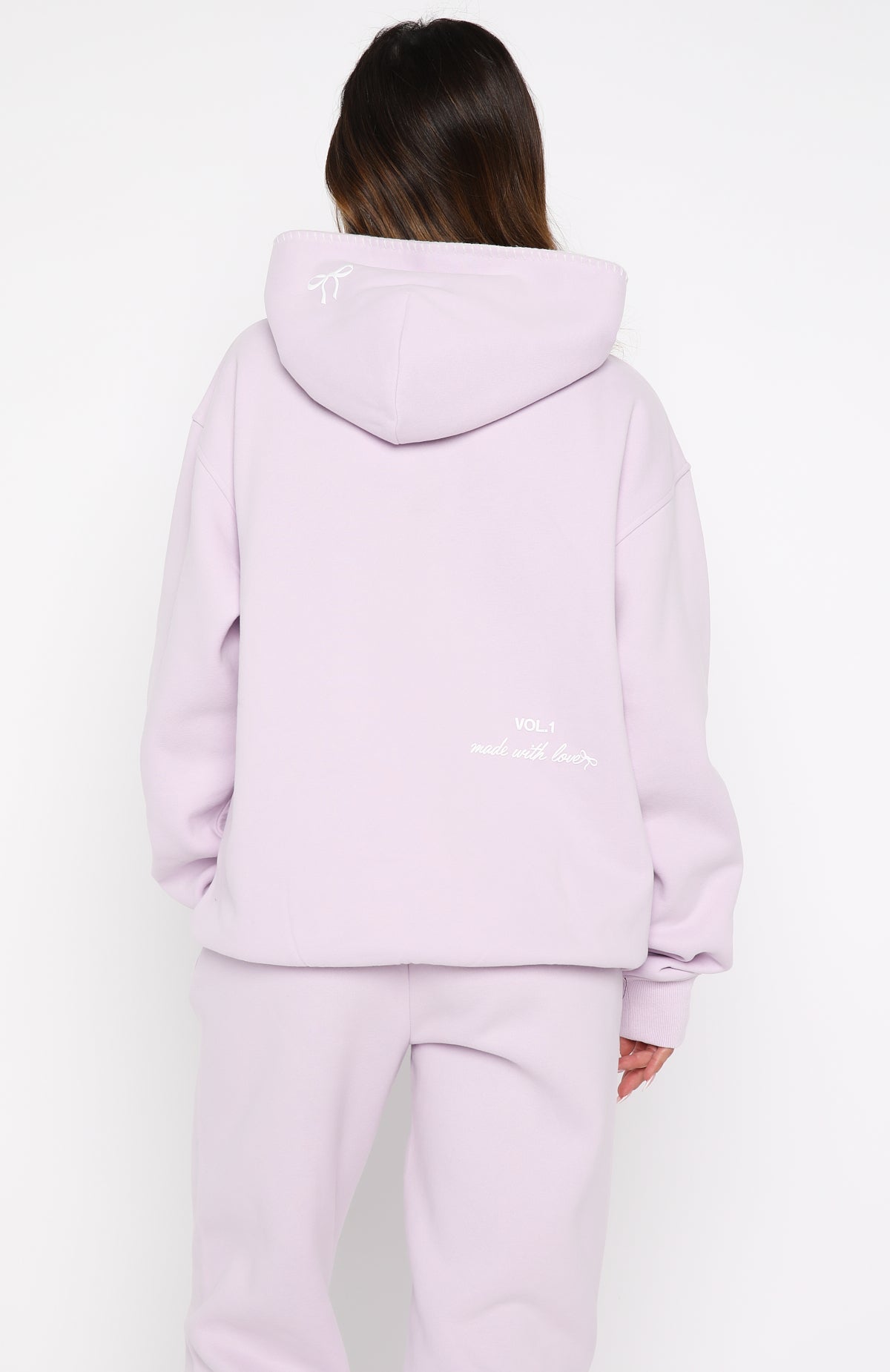White Fox Vol. 1 Front Graphic Oversized Hoodie Lilac