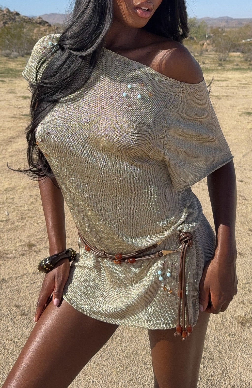 White Fox Sayge Wrap Belt Chocolate