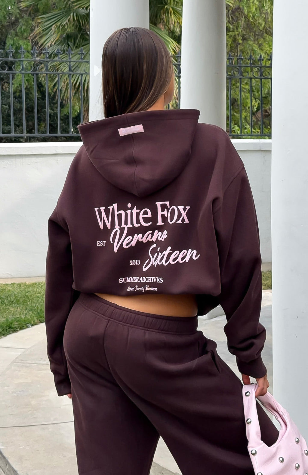 White Fox Verano Sixteen Lilia Oversized Hoodie Chocolate