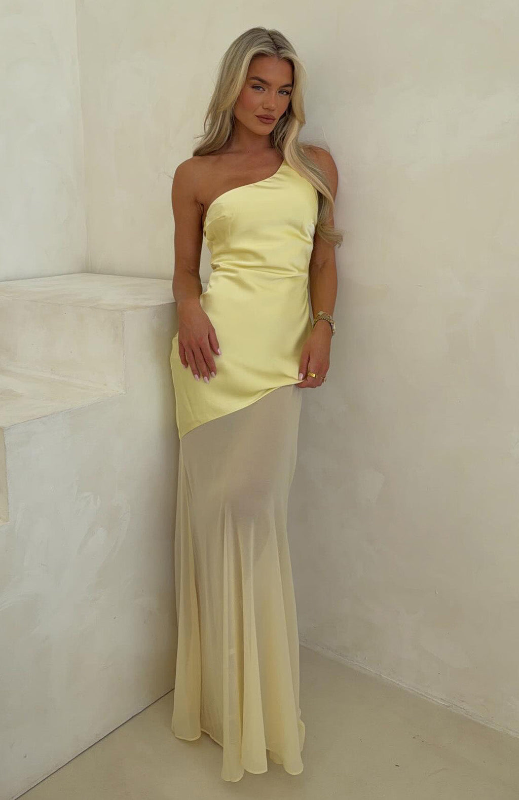 White Fox Vip Vibes Maxi Dress Lemon