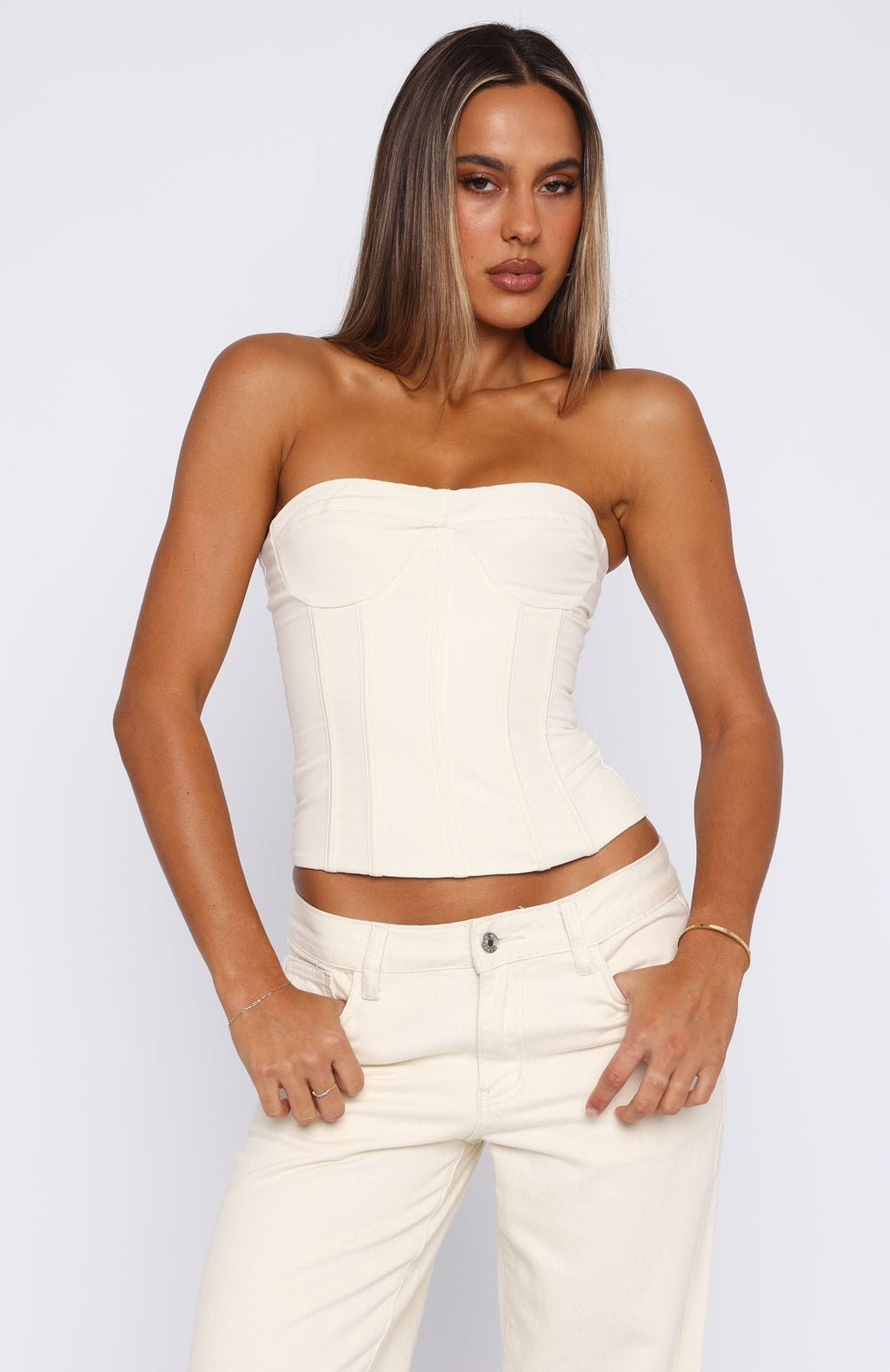 White Fox Little Lies Bustier Off White
