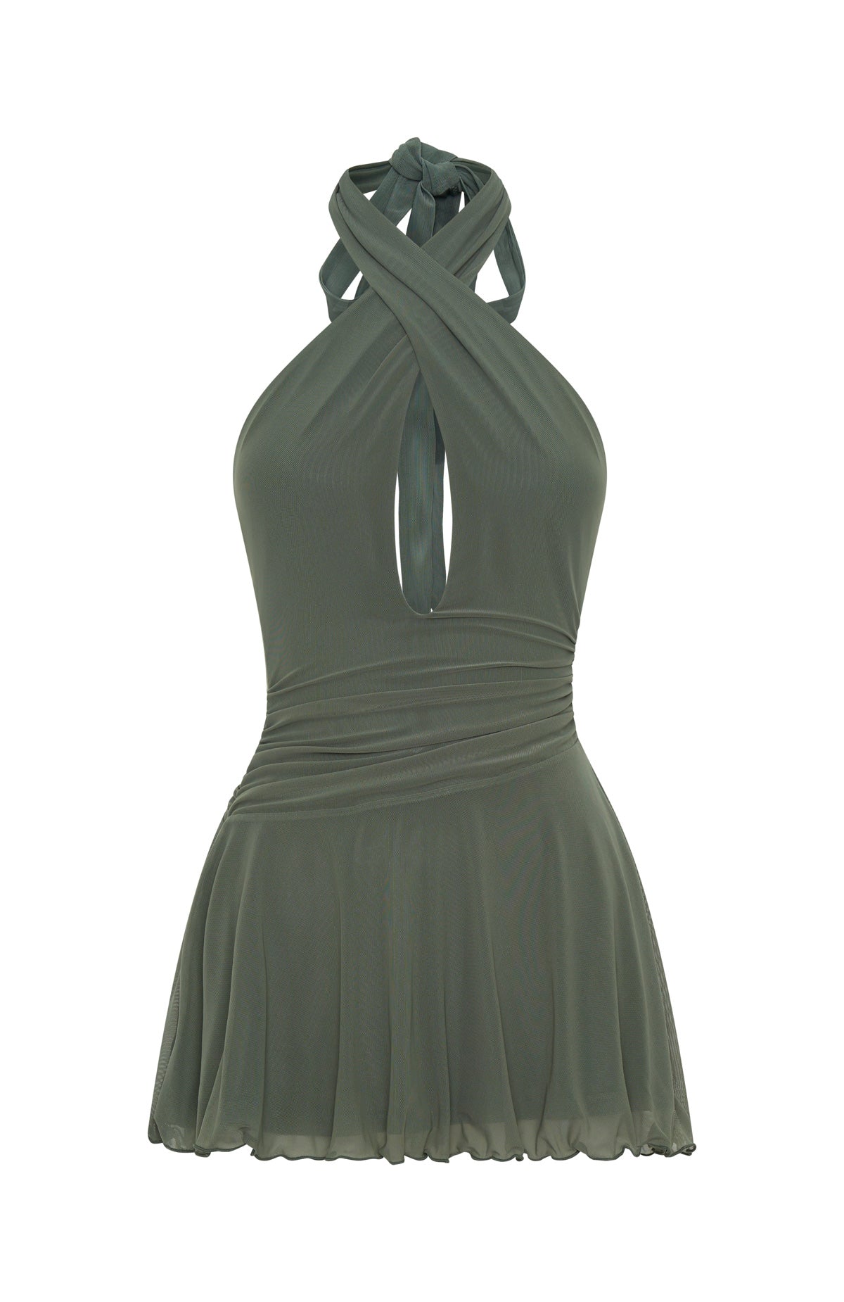 White Fox Golden Nights Mini Dress Olive