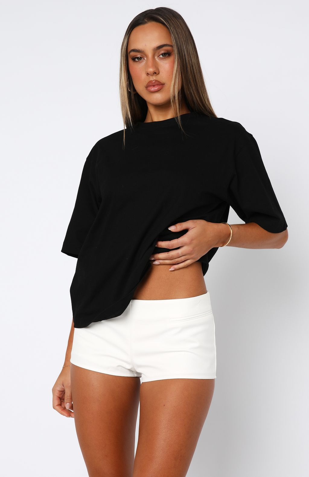 White Fox Don't Save Her Low Rise Shorts White