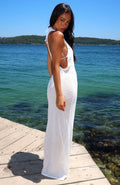 White Fox Tropic Waters Knit Maxi Dress White