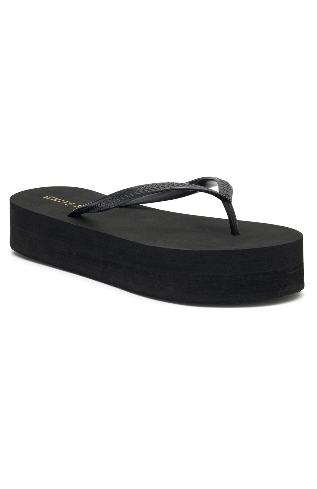 White Fox Melody Platform Thong Sandals Black