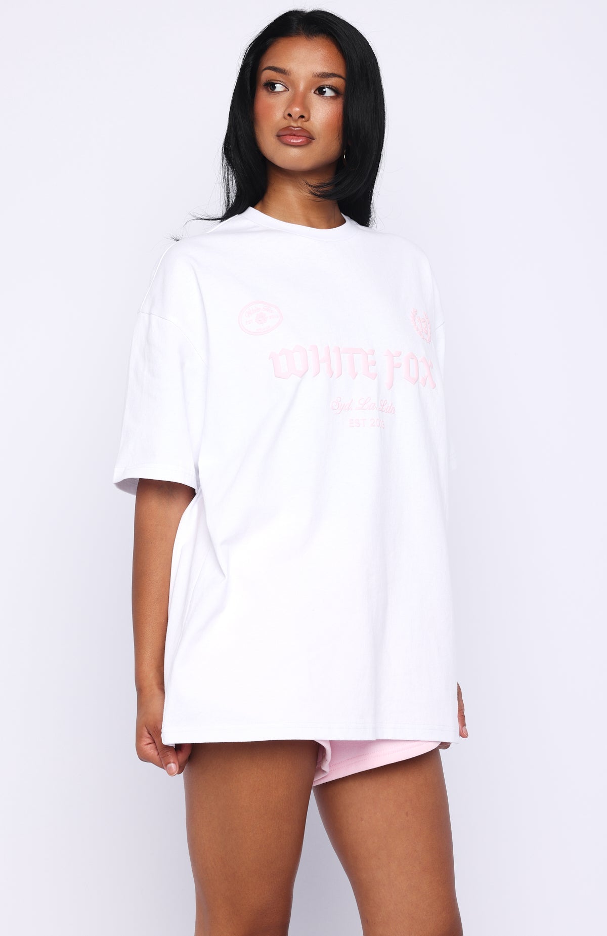 White Fox Vibe Too High Oversized Tee White