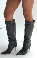 White Fox Run Away With Me Knee High Boots Vintage Black