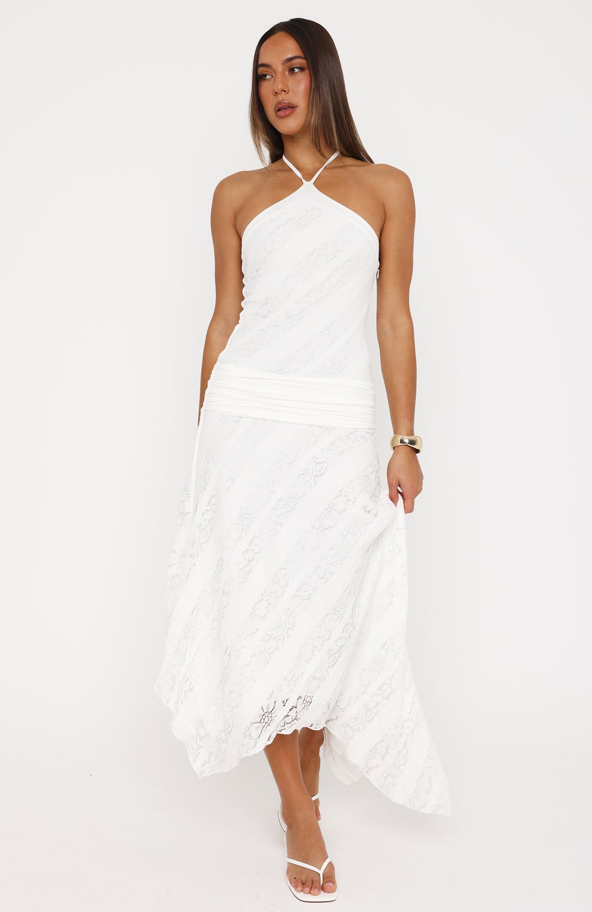 White Fox Don't Let Me Go Midi Dress White