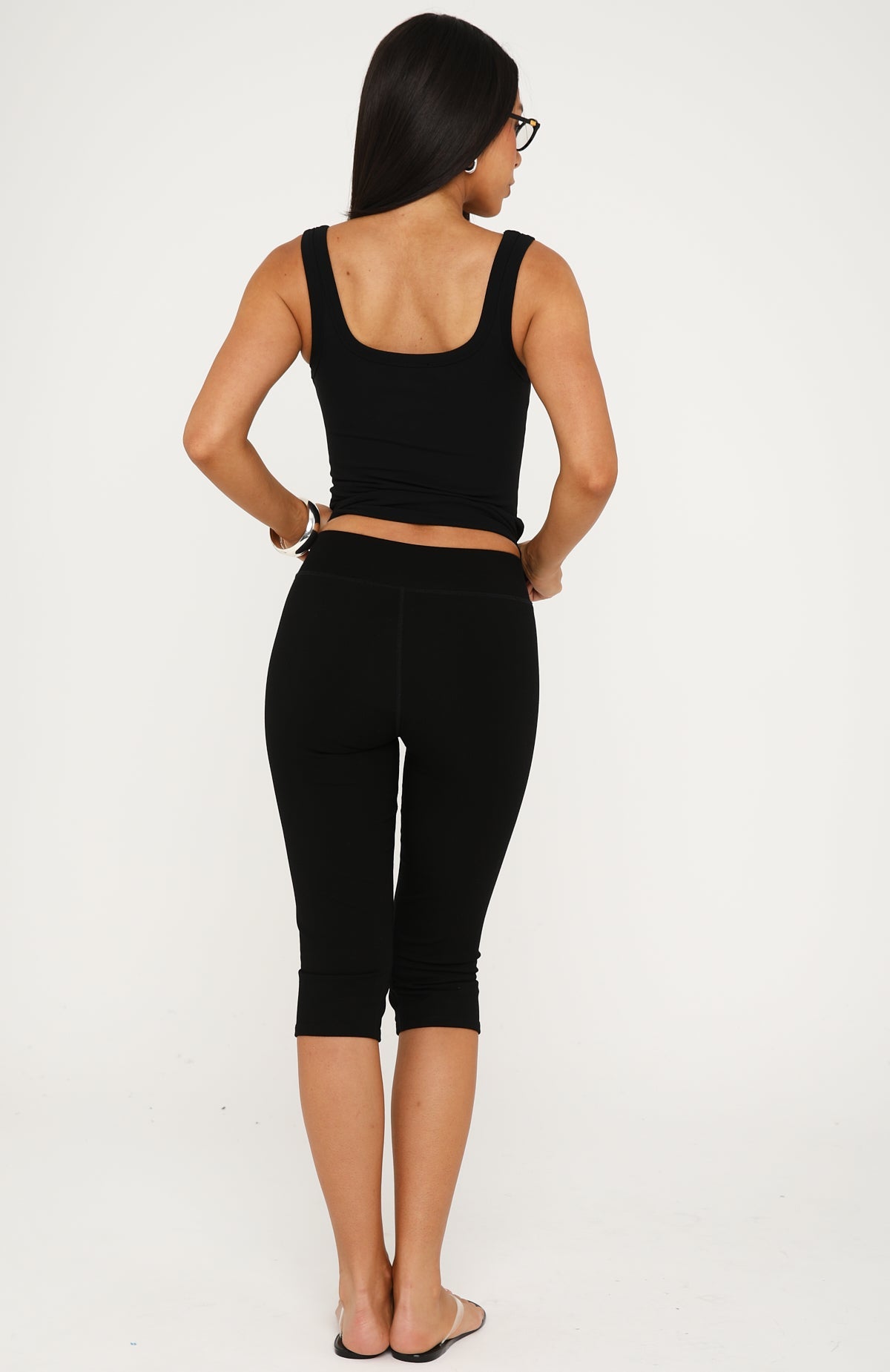White Fox Focus On The Good Capri Pants Black