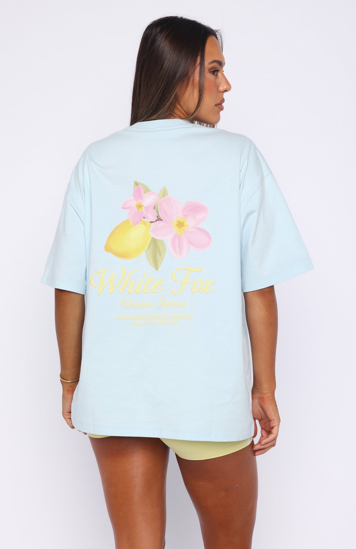 White Fox Verano Sixteen Azurra Oversized Tee Blue