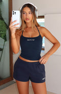 White Fox Test Drive Halter Top Dark Navy