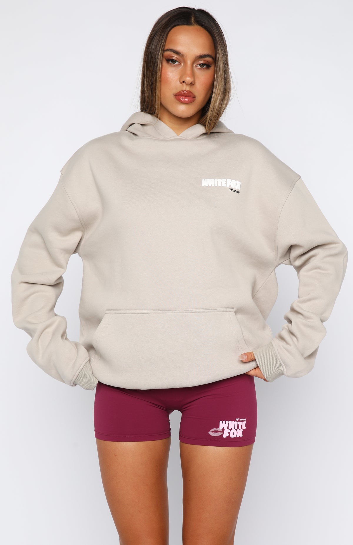 White Fox 11th Street She's So Lucky Oversized Hoodie Moon Kiss