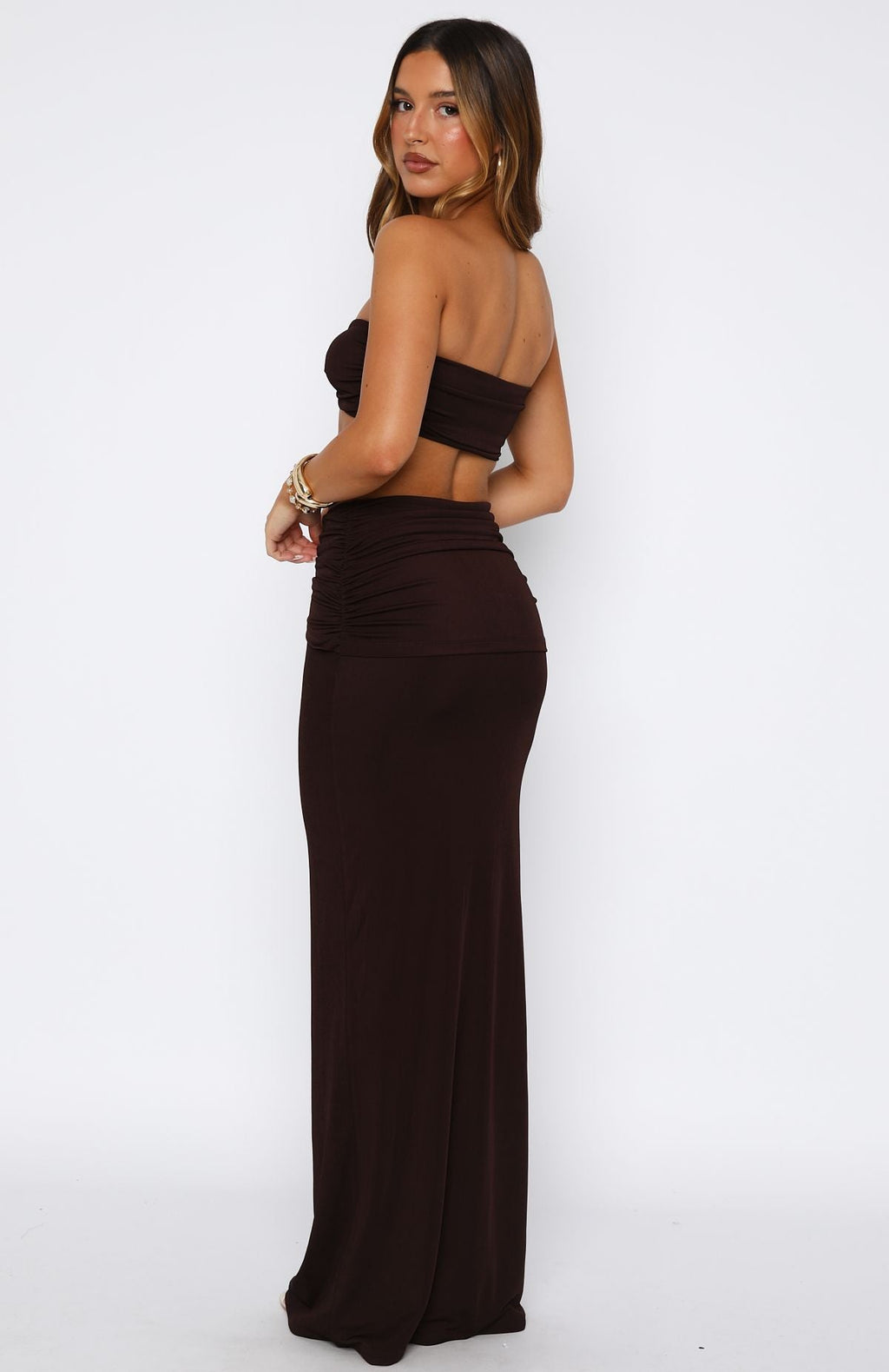 White Fox Lil Mermaid Maxi Skirt Chocolate