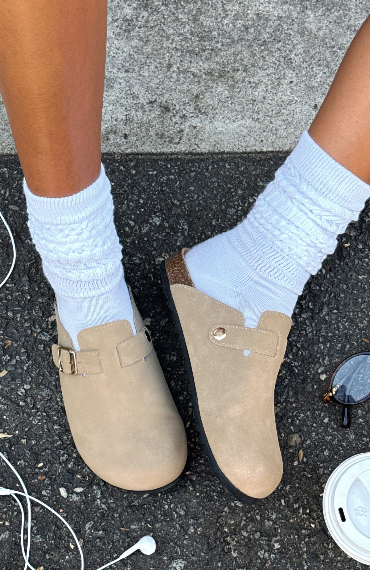 White Fox Penelope Flats Taupe