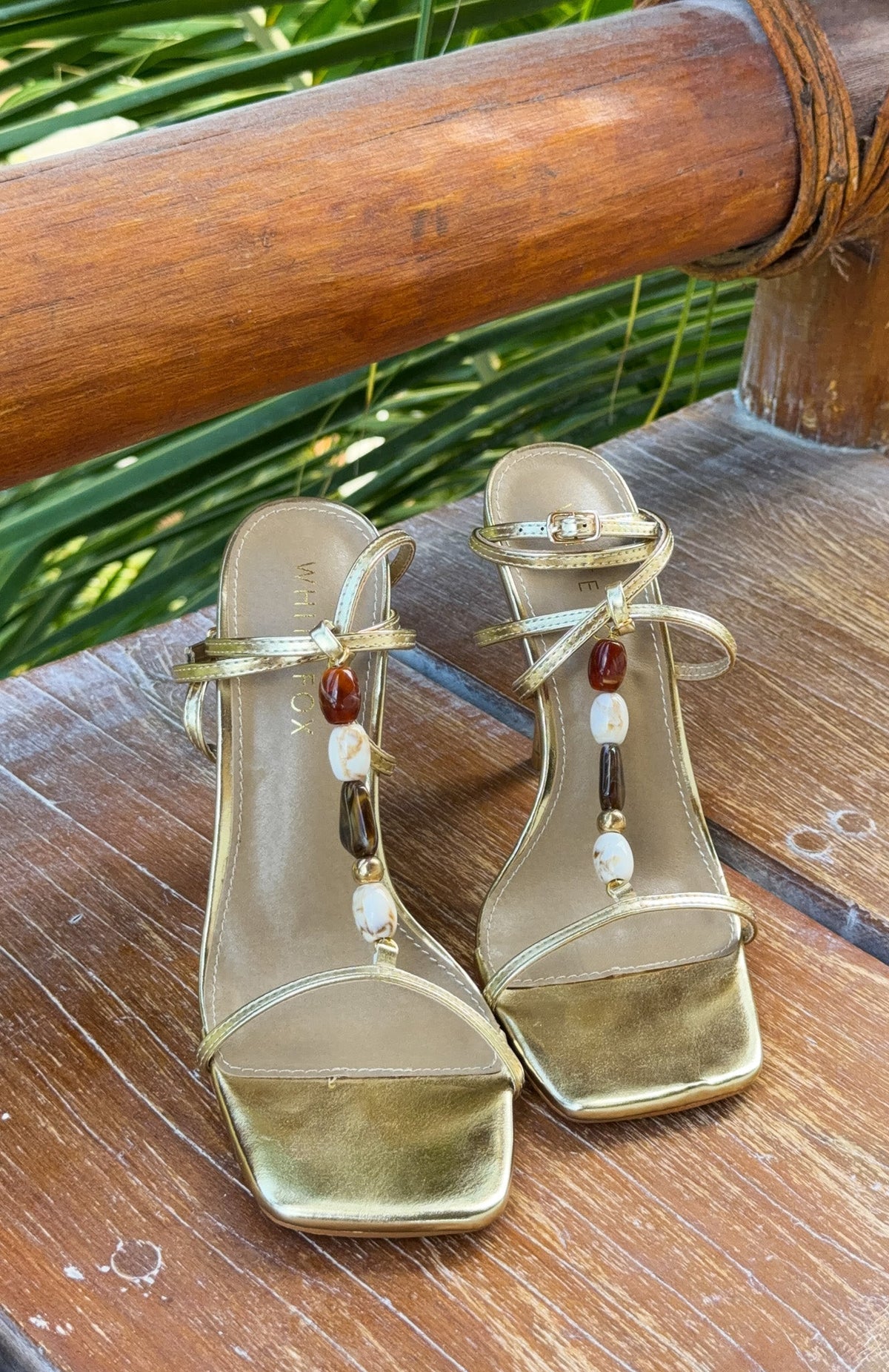 White Fox Robbie Heels Light Gold PU