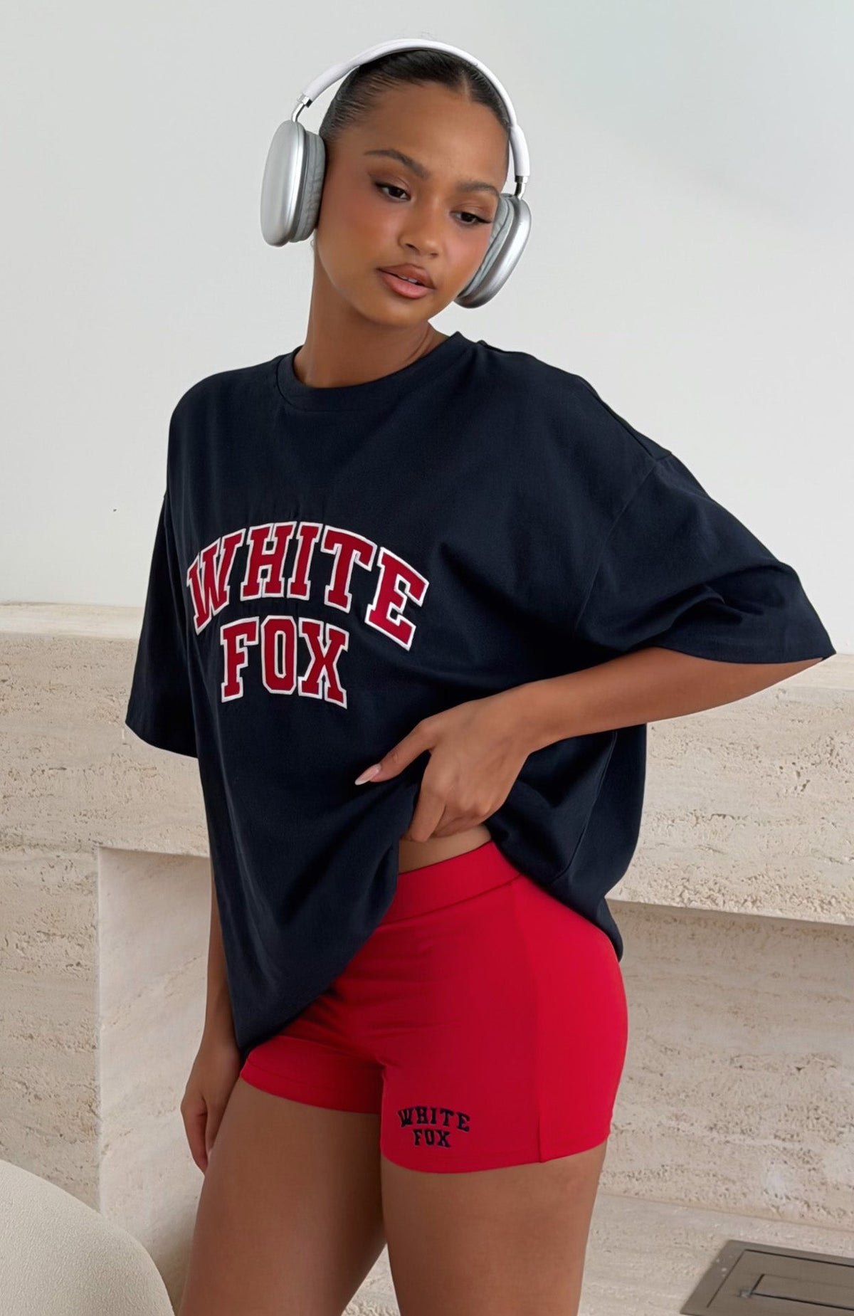 White Fox Starting Fresh Oversized Tee Navy