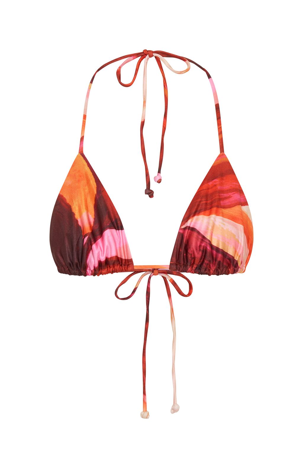 White Fox Waves Bikini Top Sunset Petal