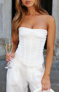 White Fox Downtown Pulse Strapless Bustier White