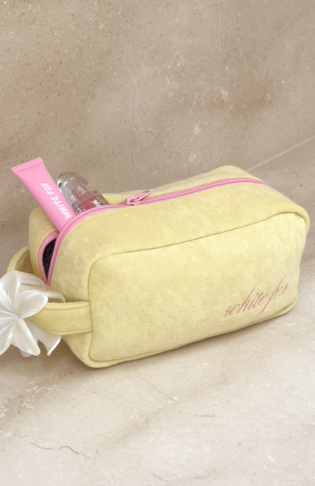White Fox Lillian Cosmetic Bag Lemon