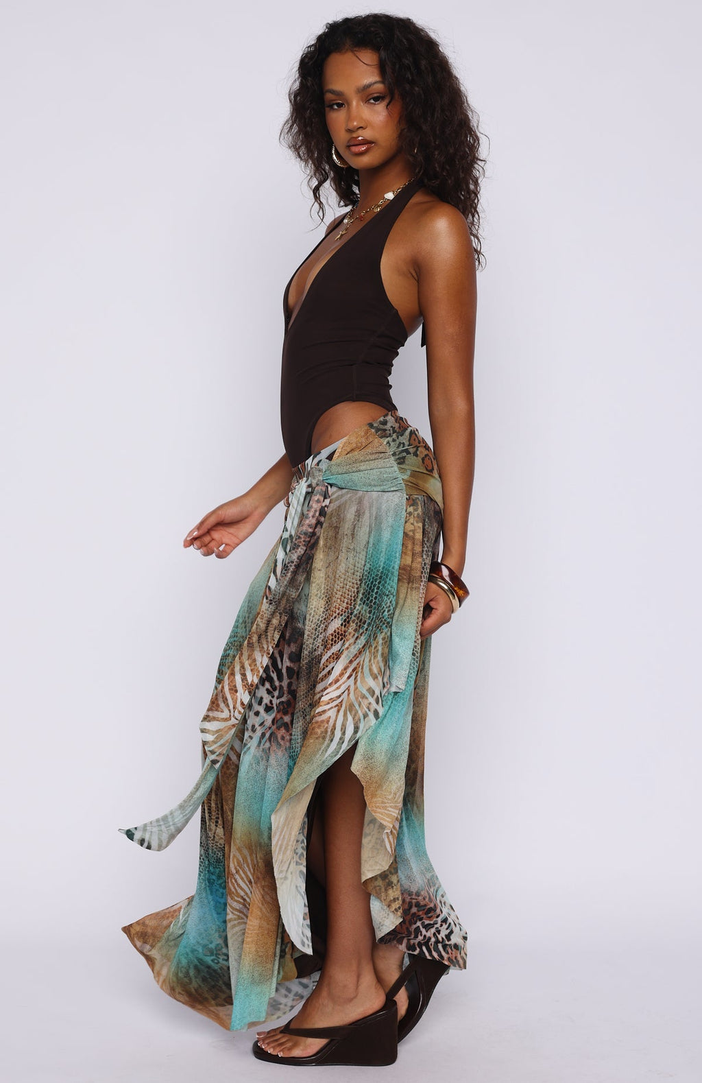 White Fox Suntrace Maxi Dress Saltwater