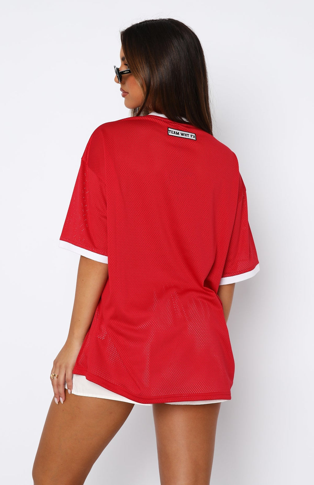 White Fox Hit A Home Run Oversized Jersey Red