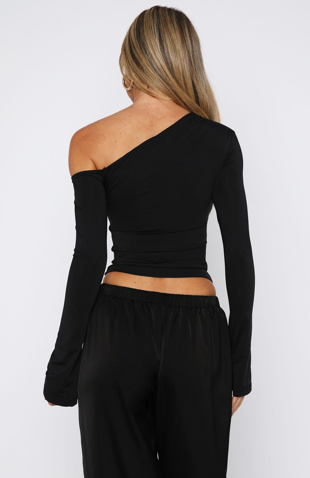 White Fox Said So Long Sleeve Top Black