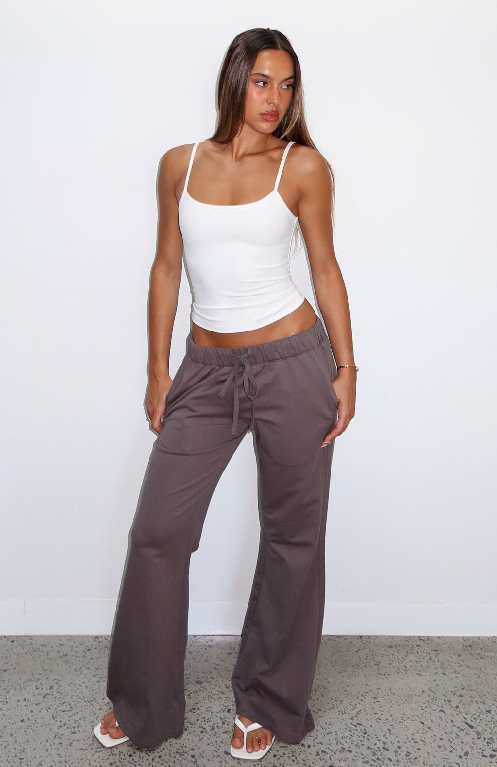 White Fox Flicker Of Hope Pants Charcoal