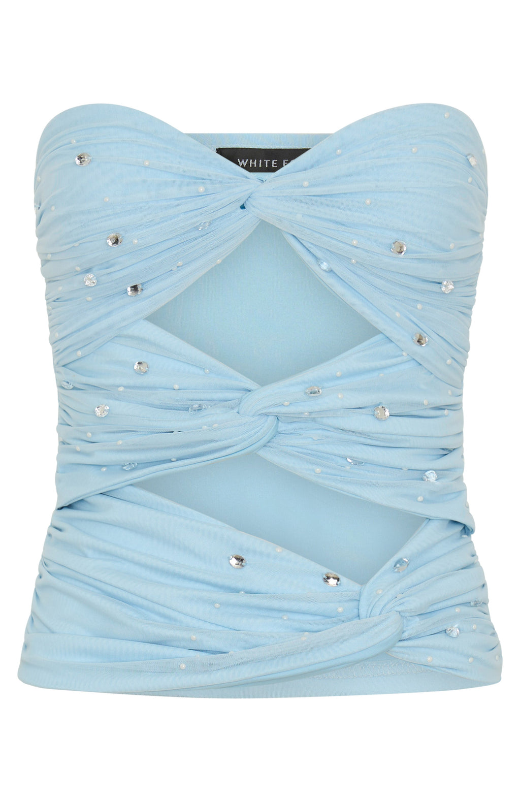 White Fox Taking What's Mine Strapless Top Blue