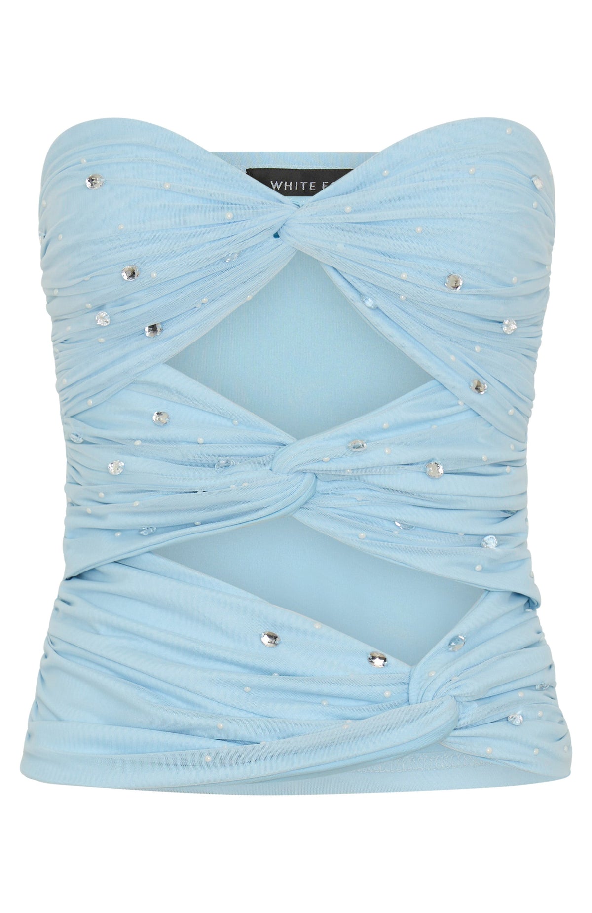 White Fox Taking What's Mine Strapless Top Blue