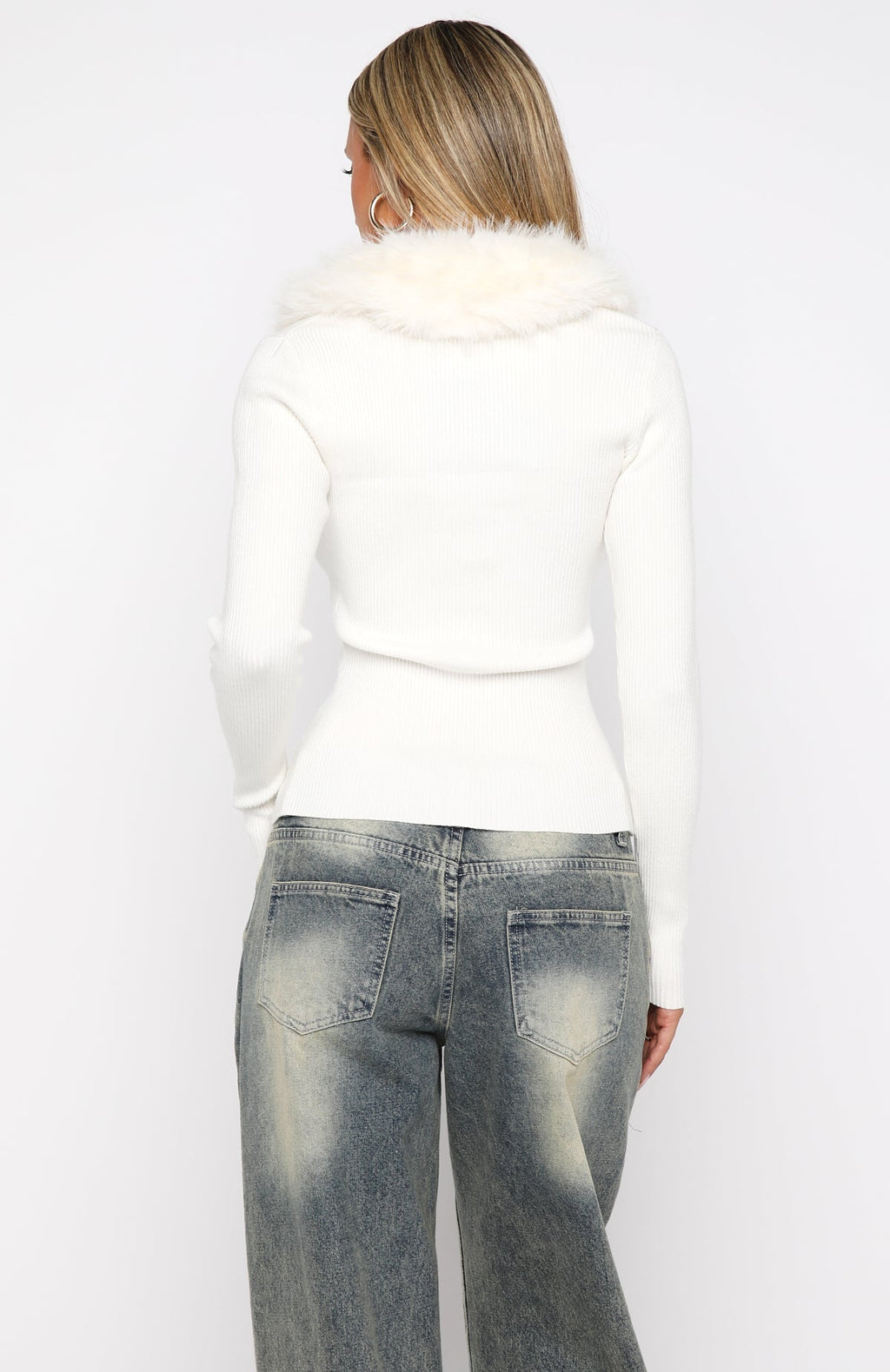White Fox All Bundled Up Knit Cardigan Snow White