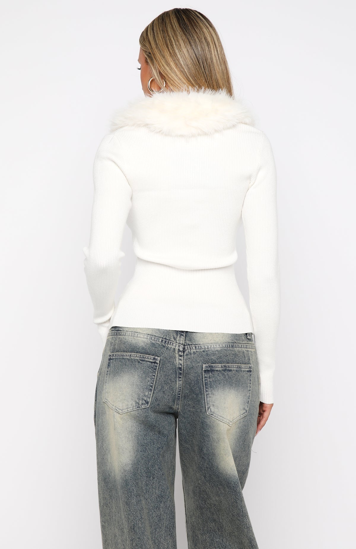 White Fox All Bundled Up Knit Cardigan Snow White