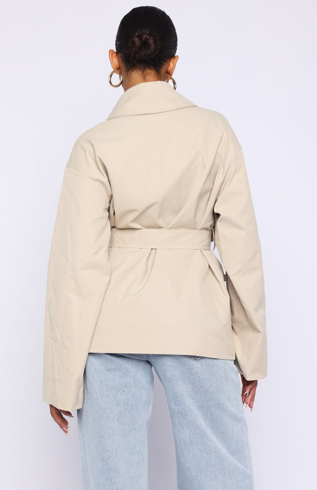 White Fox Could Touch Cropped Trench Jacket Sand