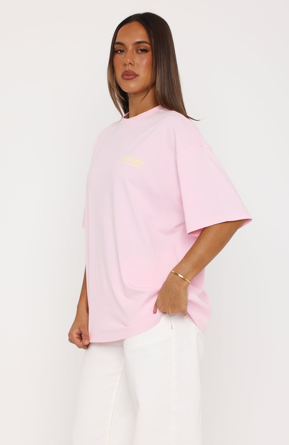 White Fox Amalfi Moments Oversized Tee Pink