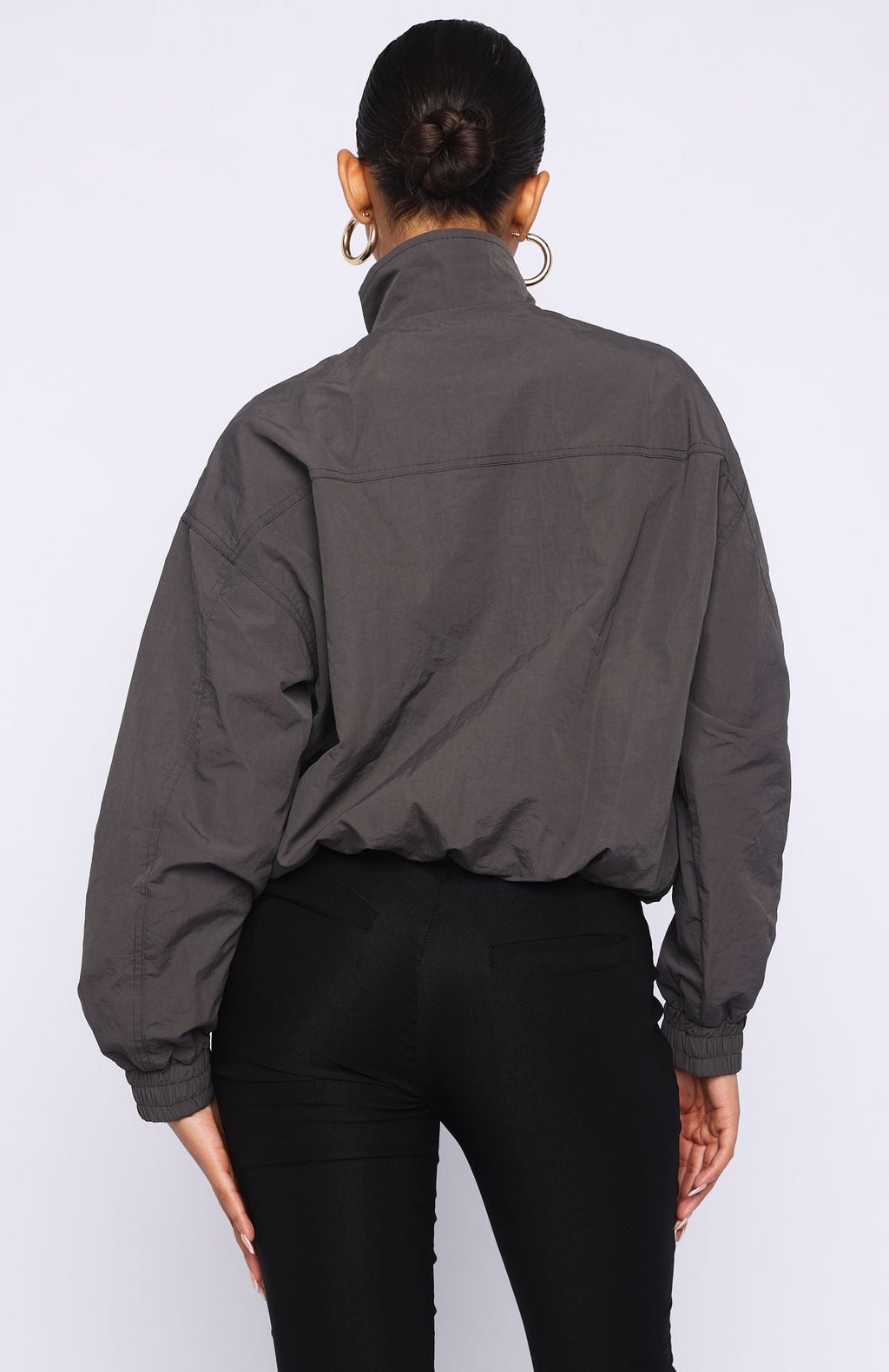 White Fox Cool Vibe Funnel Neck Jacket Steel