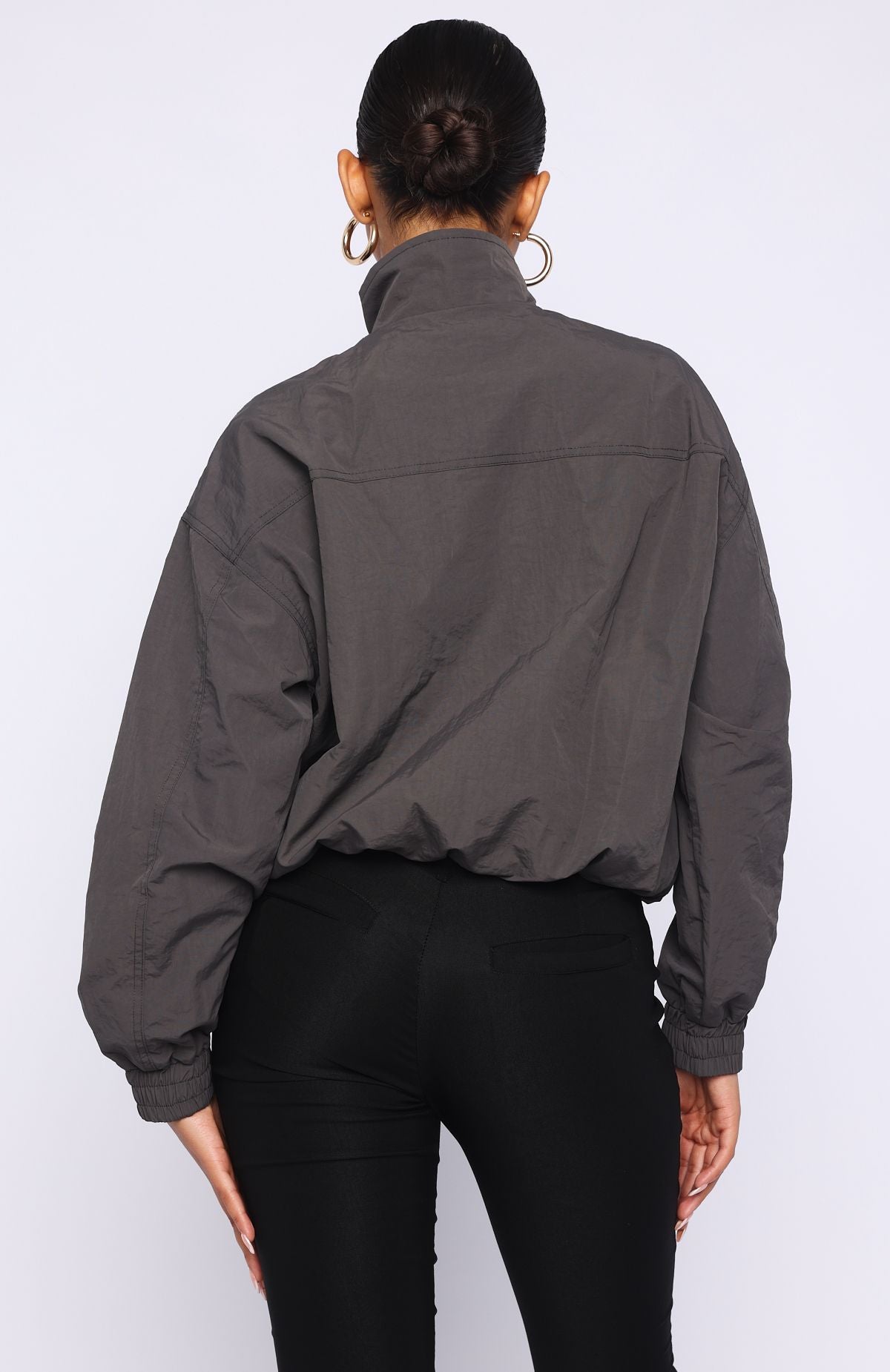 White Fox Cool Vibe Funnel Neck Jacket Steel